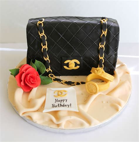 red chanel bag cake|happy birthday Chanel cake.